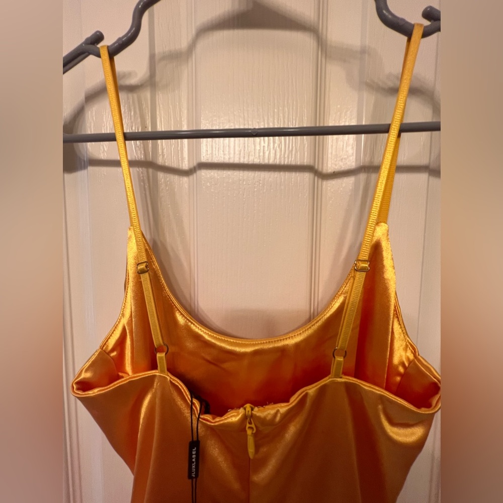 NWT JLUXLABEL sold out yellow satin Aldis dress, size S and M available. - Picture 10 of 13